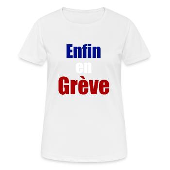 Enfin en grève - T-shirt respirant Femme - blanc - Devant - AI Model Female 172 dark (172cm)