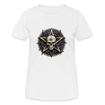 Skull with pentagram in gothic style - Women's Breathable T-Shirt - white - Front - AI Model Female 172 dark (172cm)