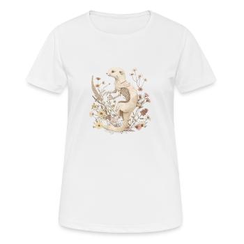 Hermelin Marder Skelett Halloween Witch Pflanzen - Frauen T-Shirt atmungsaktiv - Weiß - Vorne - AI Model Female 172 dark (172cm)