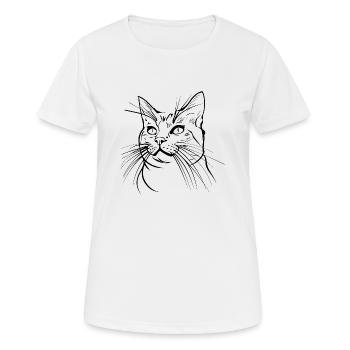 Cat, Cat Motif, Cat Face - Women's Breathable T-Shirt - white - Front - AI Model Female 172 dark (172cm)