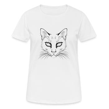 Cat, Cat Motif, Cat Face - Women's Breathable T-Shirt - white - Front - AI Model Female 172 dark (172cm)