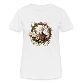 Blumenelf - Frauen T-Shirt atmungsaktiv - Weiß - Vorne - AI Model Female 172 dark (172cm)