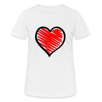 Heart - Frauen T-Shirt atmungsaktiv - Weiß - Vorne - AI Model Female 172 dark (172cm)