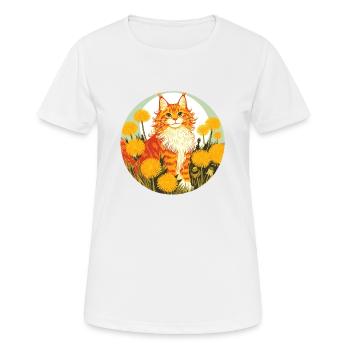 Orange Ingwer Tiger Tabby Katze - Frauen T-Shirt atmungsaktiv - Weiß - Vorne - AI Model Female 172 dark (172cm)