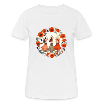 Danseuses du ventre coquelicot - T-shirt respirant Femme - blanc - Devant - AI Model Female 172 dark (172cm)