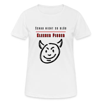 Ne regardez pas si stupide Little Pisser Party Fun Shirt - T-shirt respirant Femme - blanc - Devant - AI Model Female 172 dark (172cm)