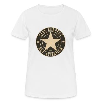 respect - T-shirt respirant Femme - blanc - Devant - AI Model Female 172 dark (172cm)