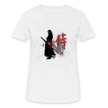 samouraï - T-shirt respirant Femme - blanc - Devant - AI Model Female 172 dark (172cm)