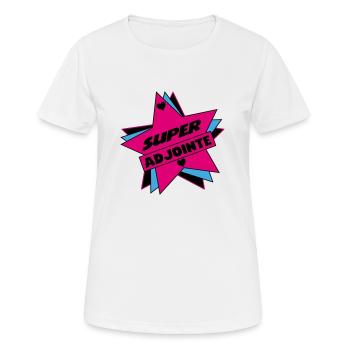 Super ADJOINTE - T-shirt respirant Femme - blanc - Devant - AI Model Female 172 dark (172cm)