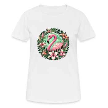 Rosa Flamingo - Frauen T-Shirt atmungsaktiv - Weiß - Vorne - AI Model Female 172 dark (172cm)