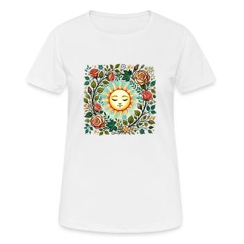 Rosen-Sonnenschein - Frauen T-Shirt atmungsaktiv - Weiß - Vorne - AI Model Female 172 dark (172cm)