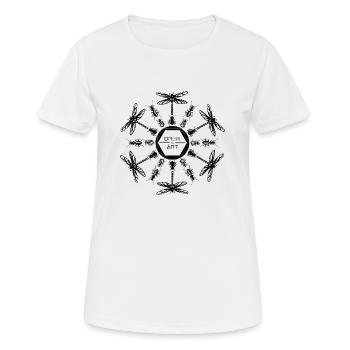MANDALA INSECT 1 Schwarz - Frauen T-Shirt atmungsaktiv - Weiß - Vorne - AI Model Female 172 dark (172cm)
