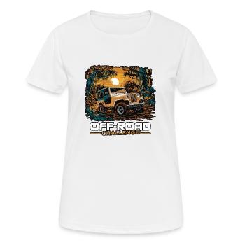 Offroad - 4x4 - All Terrain - Frauen T-Shirt atmungsaktiv - Weiß - Vorne - AI Model Female 172 dark (172cm)
