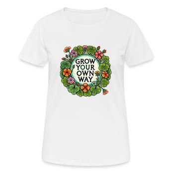 Wachsen Sie auf Ihre eigene Art und Weise - Frauen T-Shirt atmungsaktiv - Weiß - Vorne - AI Model Female 172 dark (172cm)