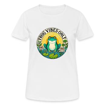 Nur Frosch-Vibes - Frauen T-Shirt atmungsaktiv - Weiß - Vorne - AI Model Female 172 dark (172cm)
