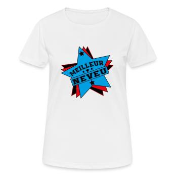 MEILLEUR NEVEU - T-shirt respirant Femme - blanc - Devant - AI Model Female 172 dark (172cm)