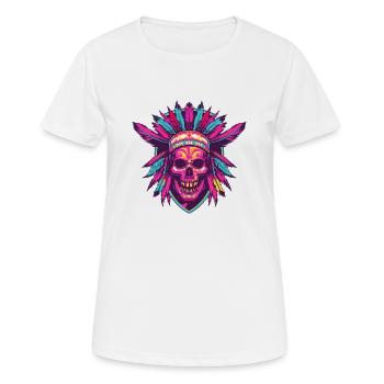 Crâne indien - T-shirt respirant Femme - blanc - Devant - AI Model Female 172 dark (172cm)