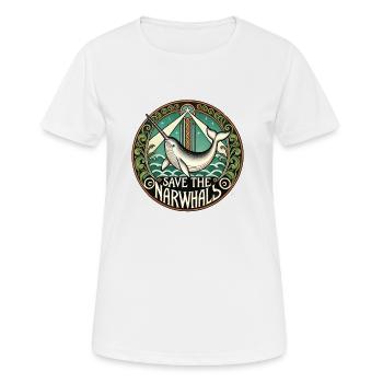 Rettet die Narwale - Frauen T-Shirt atmungsaktiv - Weiß - Vorne - AI Model Female 172 dark (172cm)