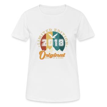 Original 2018 Vintage - Cadeau D’anniversaire 2018 - T-shirt respirant Femme - blanc - Devant - AI Model Female 172 dark (172cm)