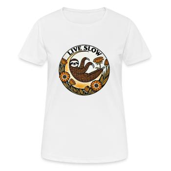 Paresseux lent en direct - T-shirt respirant Femme - blanc - Devant - AI Model Female 172 dark (172cm)