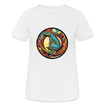 echse comic - Frauen T-Shirt atmungsaktiv - Weiß - Vorne - AI Model Female 172 dark (172cm)