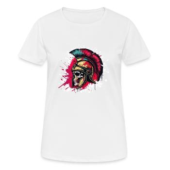 Spartaner Totenkopf Gladiator - Frauen T-Shirt atmungsaktiv - Weiß - Vorne - AI Model Female 172 dark (172cm)