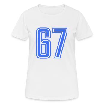 67 - Women's Breathable T-Shirt - white - Front - AI Model Female 172 dark (172cm)