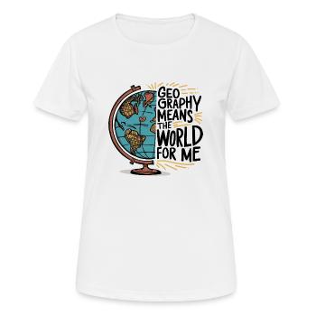 Die Welt durch Geografie verstehen - Frauen T-Shirt atmungsaktiv - Weiß - Vorne - AI Model Female 172 dark (172cm)