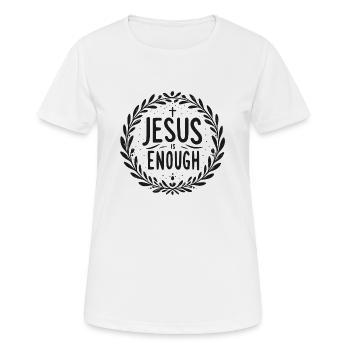 Jesus ist genug - Frauen T-Shirt atmungsaktiv - Weiß - Vorne - AI Model Female 172 dark (172cm)
