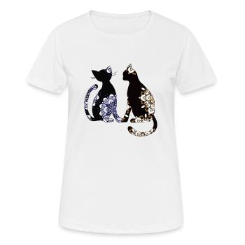 Chats - T-shirt respirant Femme - blanc - Devant - AI Model Female 172 dark (172cm)