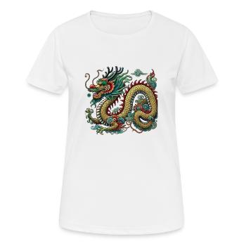 Dragon Chine - T-shirt respirant Femme - blanc - Devant - AI Model Female 172 dark (172cm)
