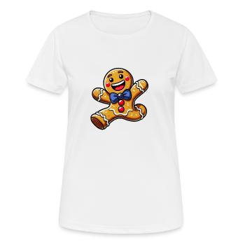 Lebkuchenmann Cartoon - Frauen T-Shirt atmungsaktiv - Weiß - Vorne - AI Model Female 172 dark (172cm)