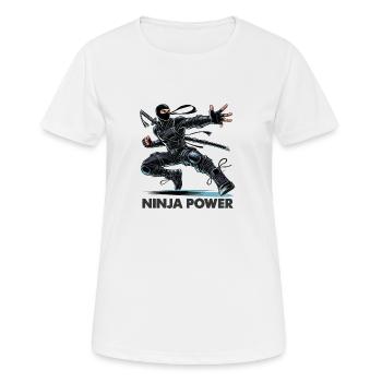 Puissance ninja - T-shirt respirant Femme - blanc - Devant - AI Model Female 172 dark (172cm)