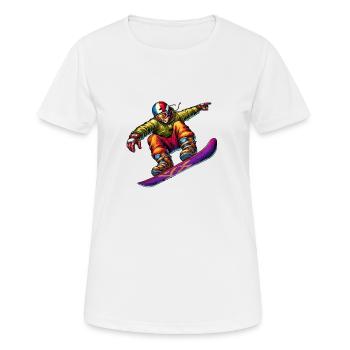 Snowboard - Frauen T-Shirt atmungsaktiv - Weiß - Vorne - AI Model Female 172 dark (172cm)