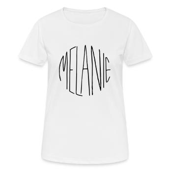 Melanie - Frauen T-Shirt atmungsaktiv - Weiß - Vorne - AI Model Female 172 dark (172cm)
