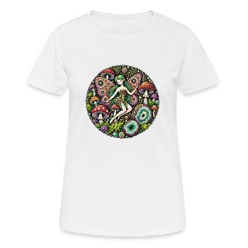 Champignons Vintage Fée Fée Fées Fées Illustration - T-shirt respirant Femme - blanc - Devant - AI Model Female 172 dark (172cm)