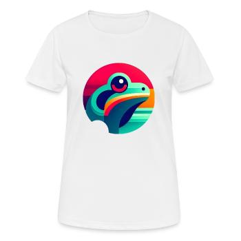 Illustration de grenouille arboricole abstraite - T-shirt respirant Femme - blanc - Devant - AI Model Female 172 dark (172cm)