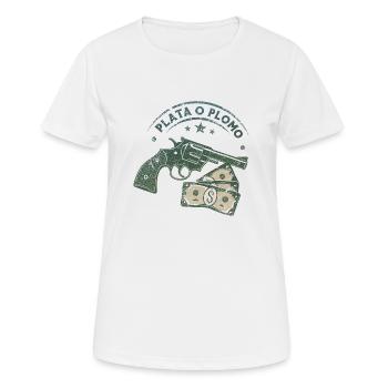 Plata o Plomo (Silber oder Blei) - Frauen T-Shirt atmungsaktiv - Weiß - Vorne - AI Model Female 172 dark (172cm)