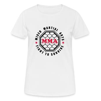 MMA - Mixed Martial Arts - Fight to survive - Frauen T-Shirt atmungsaktiv - Weiß - Vorne - AI Model Female 172 dark (172cm)