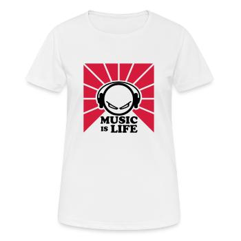 music - Frauen T-Shirt atmungsaktiv - Weiß - Vorne - AI Model Female 172 dark (172cm)