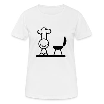bbq - Frauen T-Shirt atmungsaktiv - Weiß - Vorne - AI Model Female 172 dark (172cm)