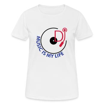 DJ music is my life - Frauen T-Shirt atmungsaktiv - Weiß - Vorne - AI Model Female 172 dark (172cm)