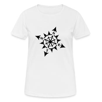 Nautik-Kompass - Frauen T-Shirt atmungsaktiv - Weiß - Vorne - AI Model Female 172 dark (172cm)