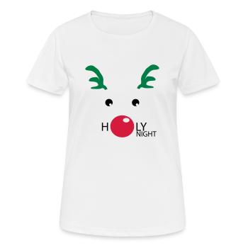 Holy Rudolph - Frauen T-Shirt atmungsaktiv - Weiß - Vorne - AI Model Female 172 dark (172cm)