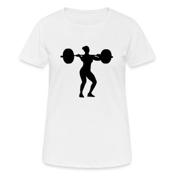 Stoßen Anstoßbeuge Frau - Frauen T-Shirt atmungsaktiv - Weiß - Vorne - AI Model Female 172 dark (172cm)