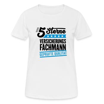 5Sterne Versicherungsfachmann - Frauen T-Shirt atmungsaktiv - Weiß - Vorne - AI Model Female 172 dark (172cm)