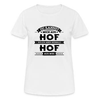 Mein Hof - Frauen T-Shirt atmungsaktiv - Weiß - Vorne - AI Model Female 172 dark (172cm)