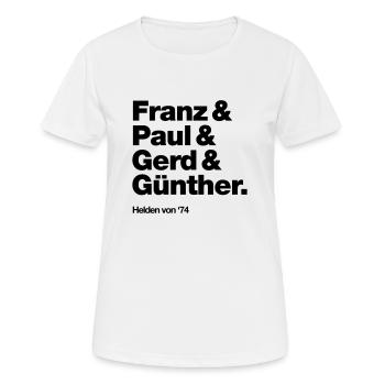 Helden von 1974 - Frauen T-Shirt atmungsaktiv - Weiß - Vorne - AI Model Female 172 dark (172cm)