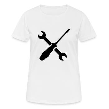 Clé Tournevis - T-shirt respirant Femme - blanc - Devant - AI Model Female 172 dark (172cm)