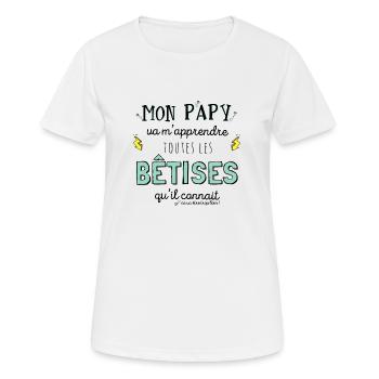 Bêtise papy - T-shirt respirant Femme - blanc - Devant - AI Model Female 172 dark (172cm)